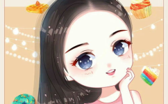 桃子小姐姐手绘头像图片,青春洋溢的卡通魅力