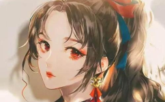 画一个古风少女,穿越时空的美丽倩影