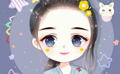 桃子小姐姐手绘头像图片,青春洋溢的卡通魅力