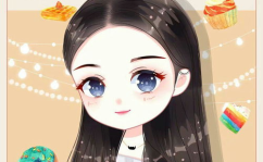 桃子小姐姐手绘头像图片,青春洋溢的卡通魅力