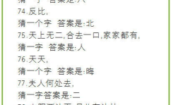 猜字谜大全100道,汉字奥秘大揭秘